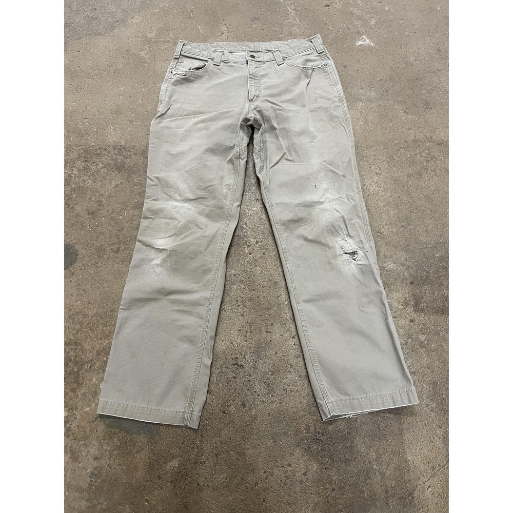Carhartt Pants Mens‎ 36x31 Gray Relaxed Fit Ripstop Carpenter Work 100654 291